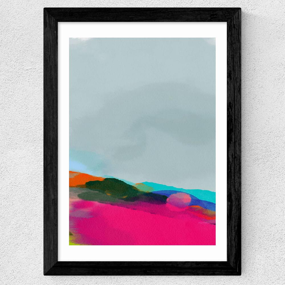 East End Prints Red Poppies Field Abstract III