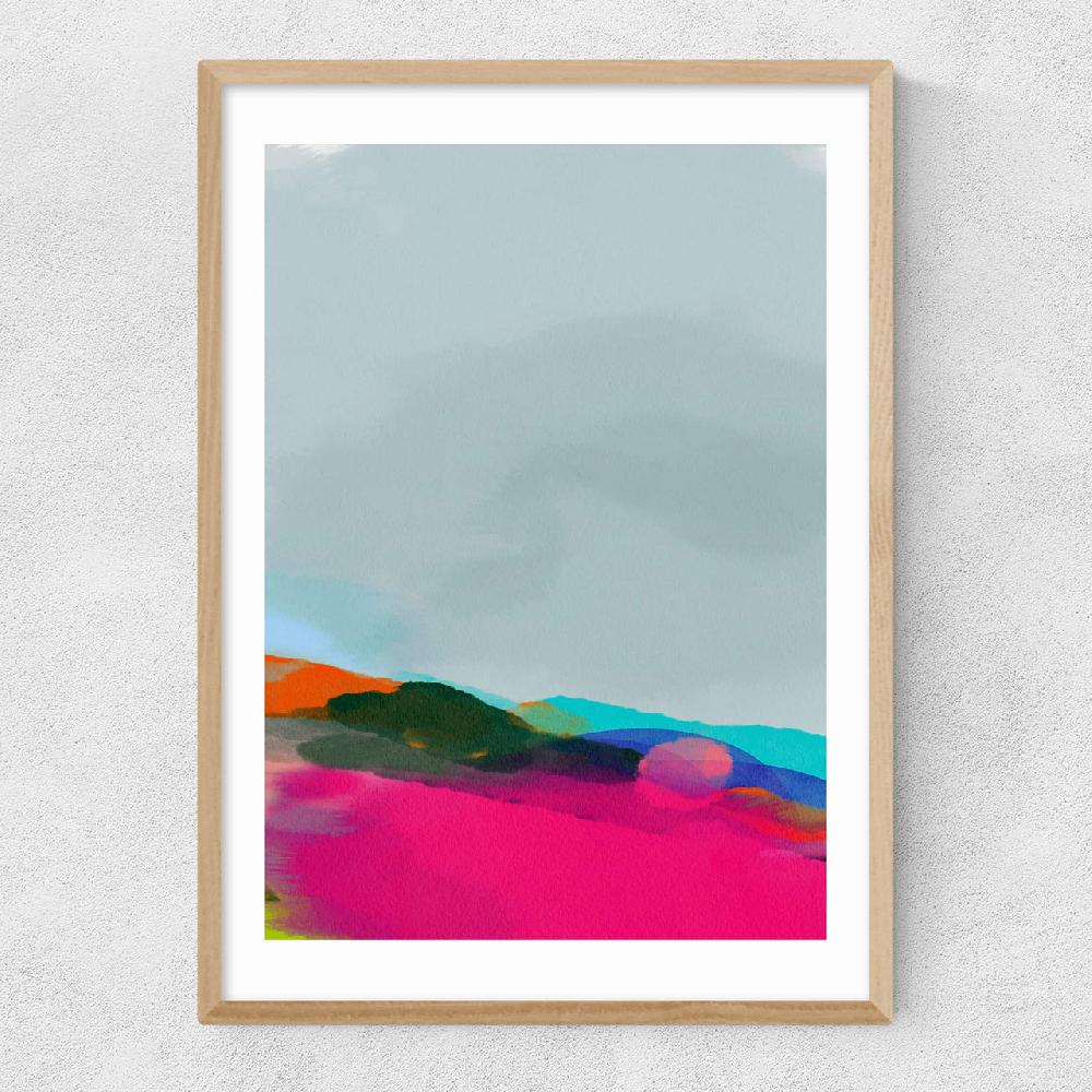 East End Prints Red Poppies Field Abstract III
