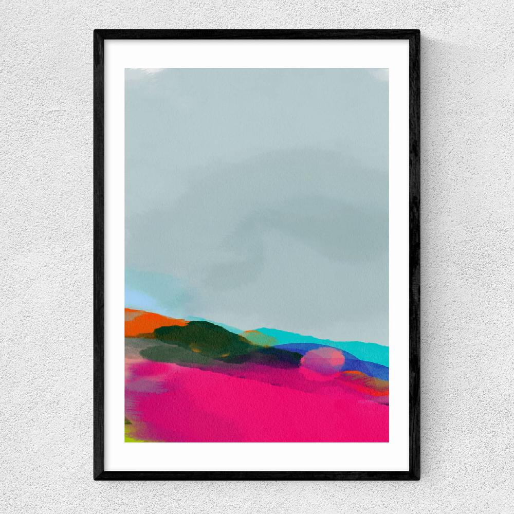 east end prints Red Poppies Field Abstract III