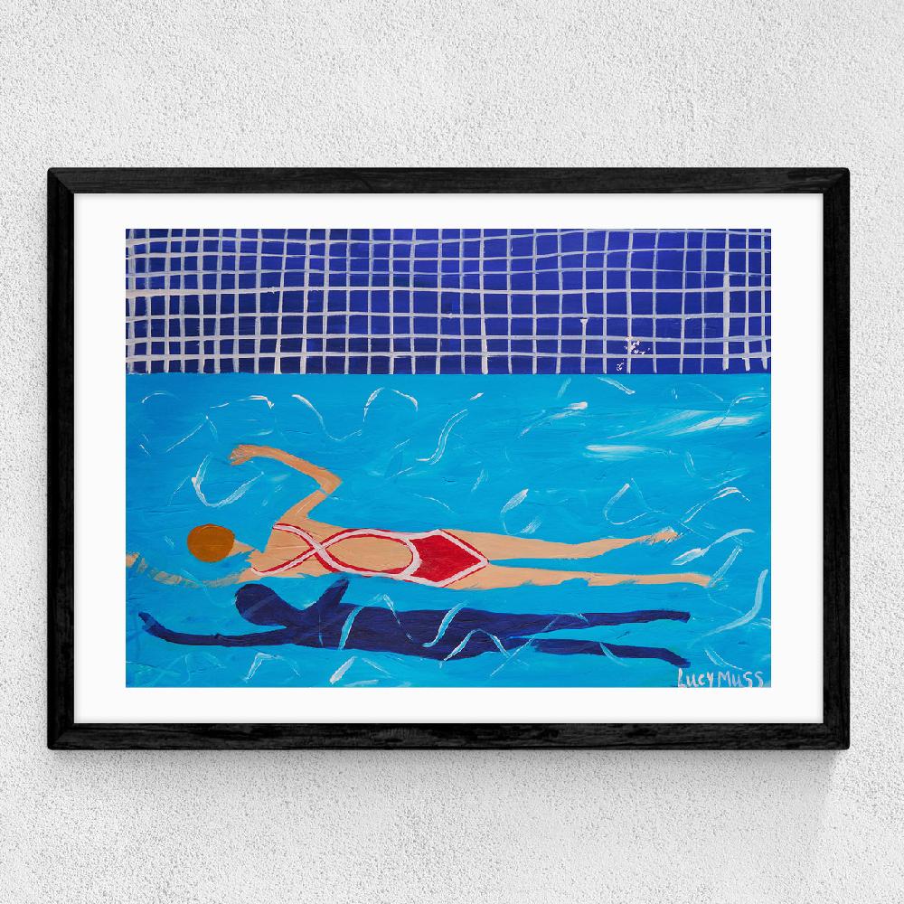 East End Prints Red Swimmer