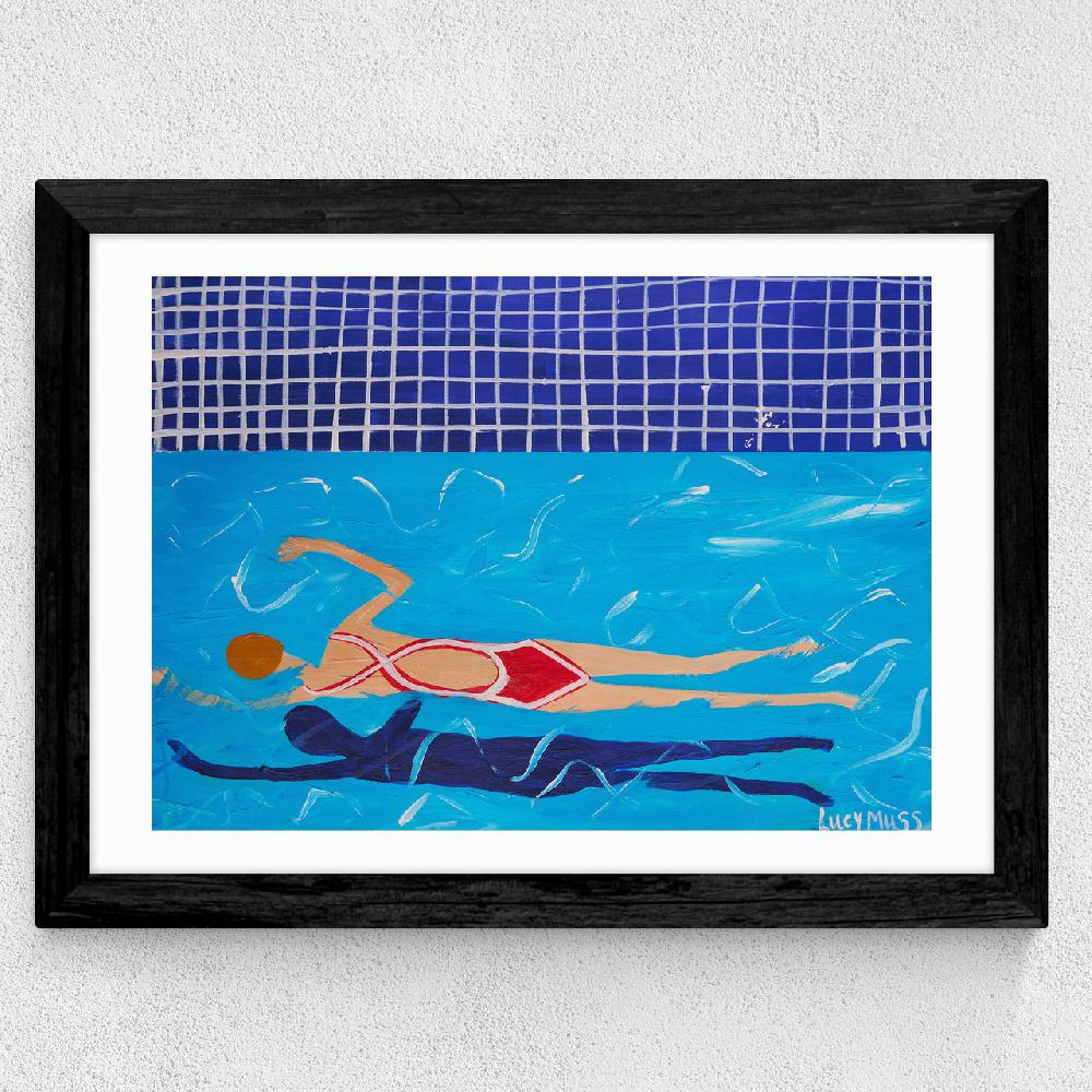 East End Prints Red Swimmer