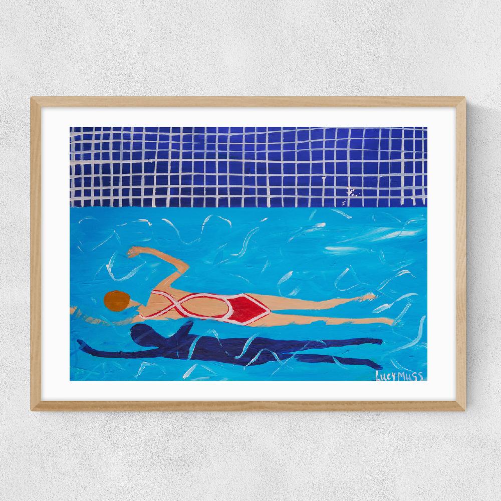 East End Prints Red Swimmer