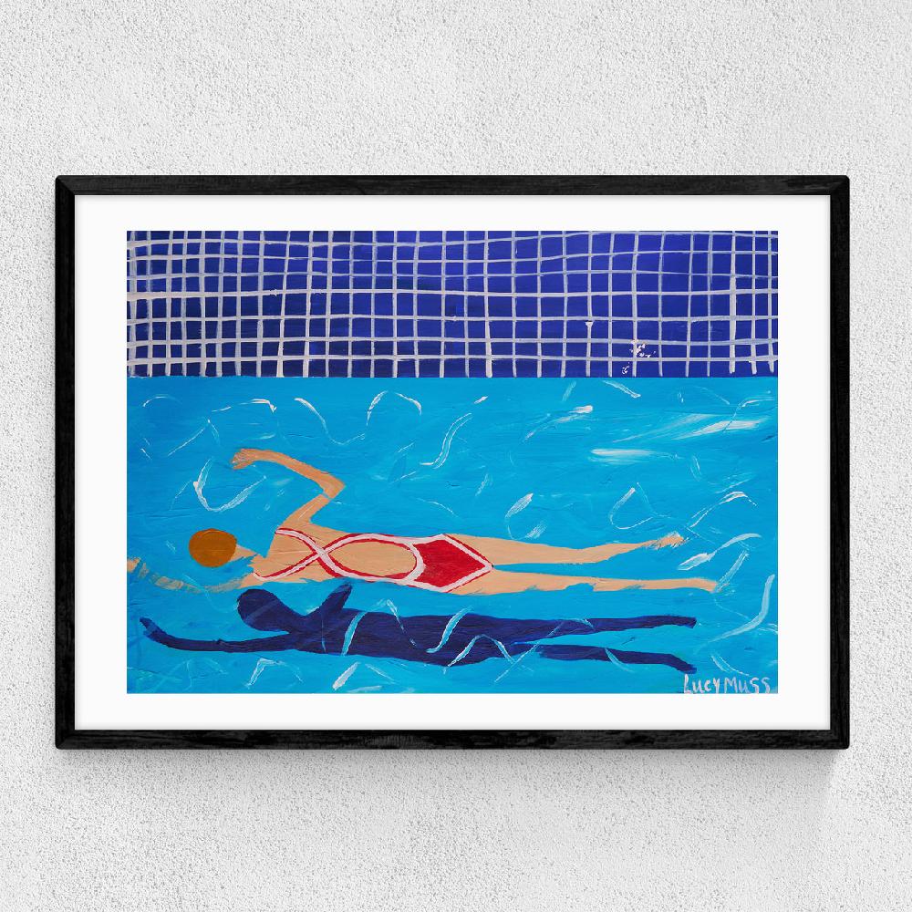 east end prints Red Swimmer