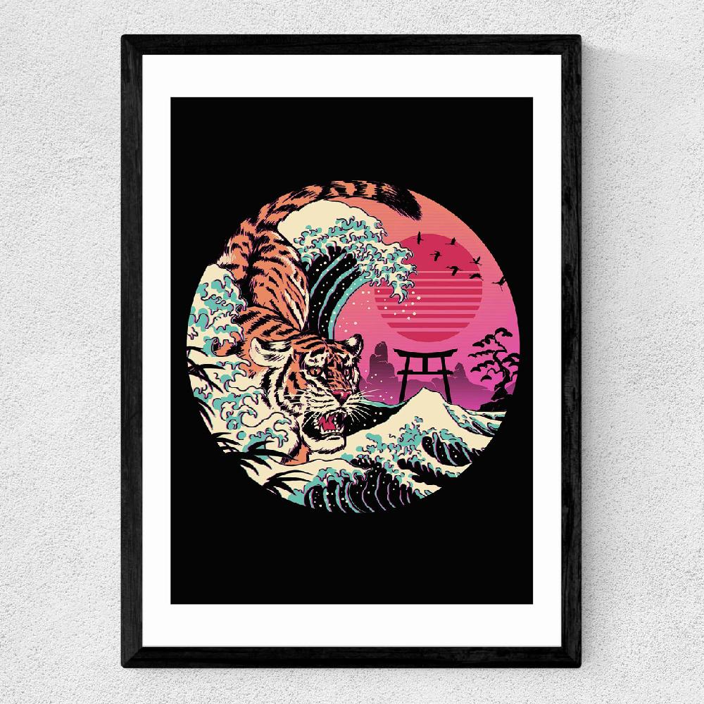 East End Prints Red Tiger Wave