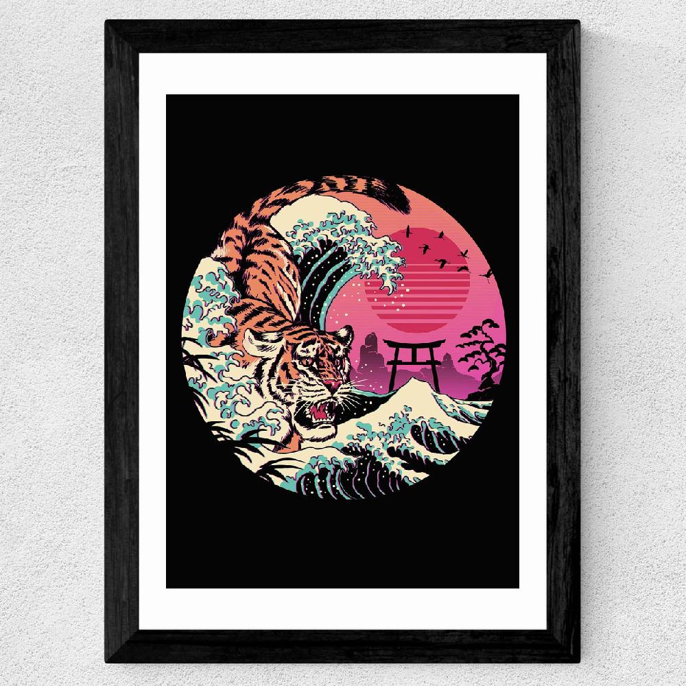 East End Prints Red Tiger Wave