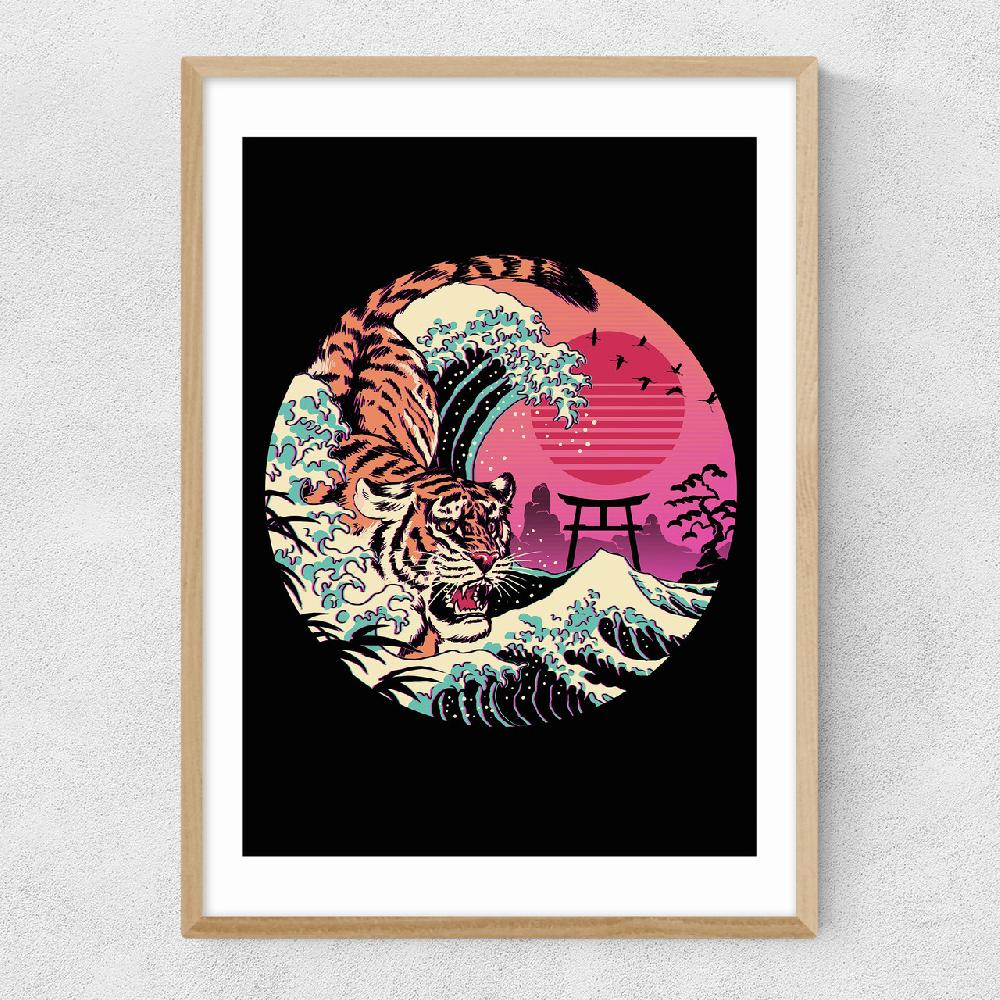 East End Prints Red Tiger Wave
