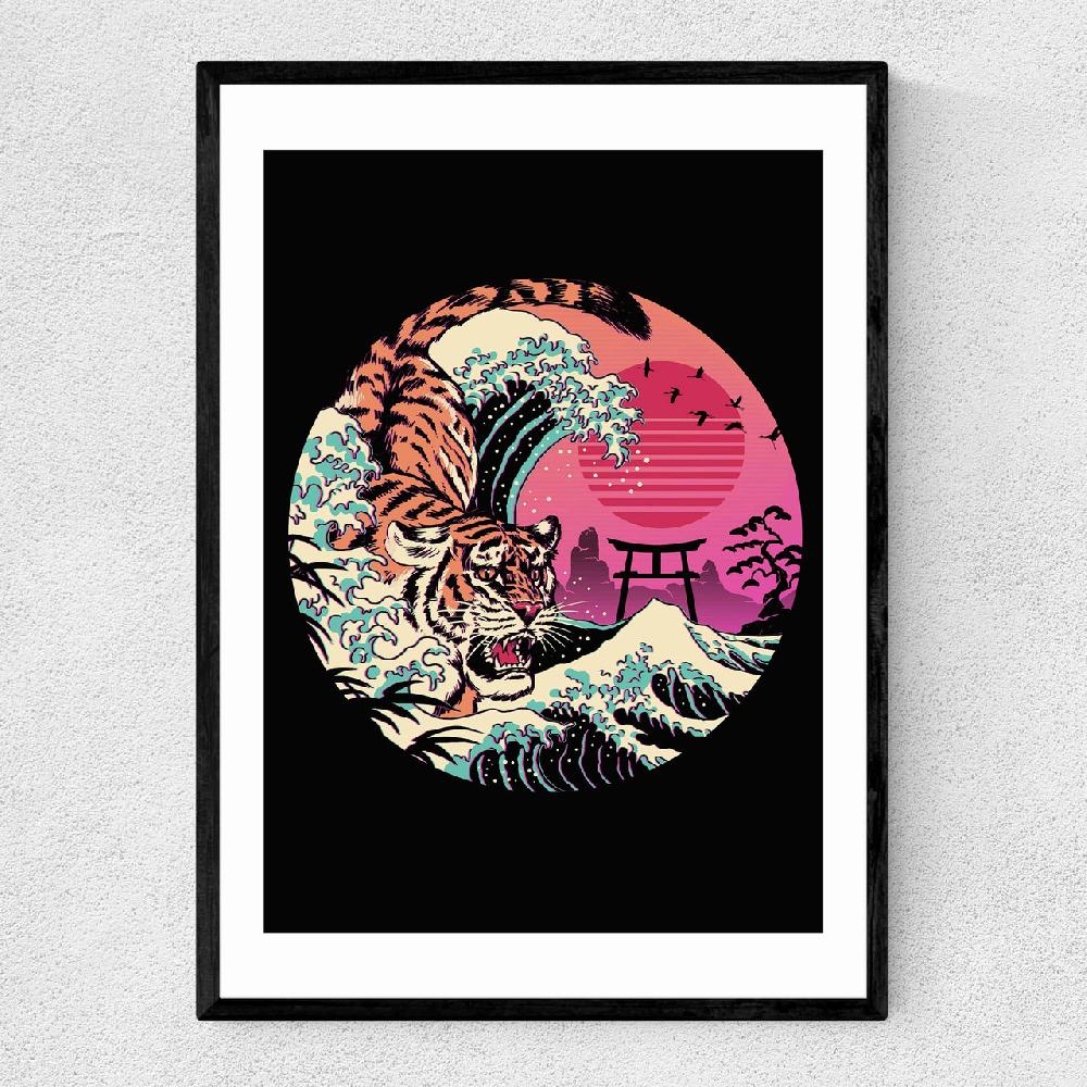 east end prints Red Tiger Wave