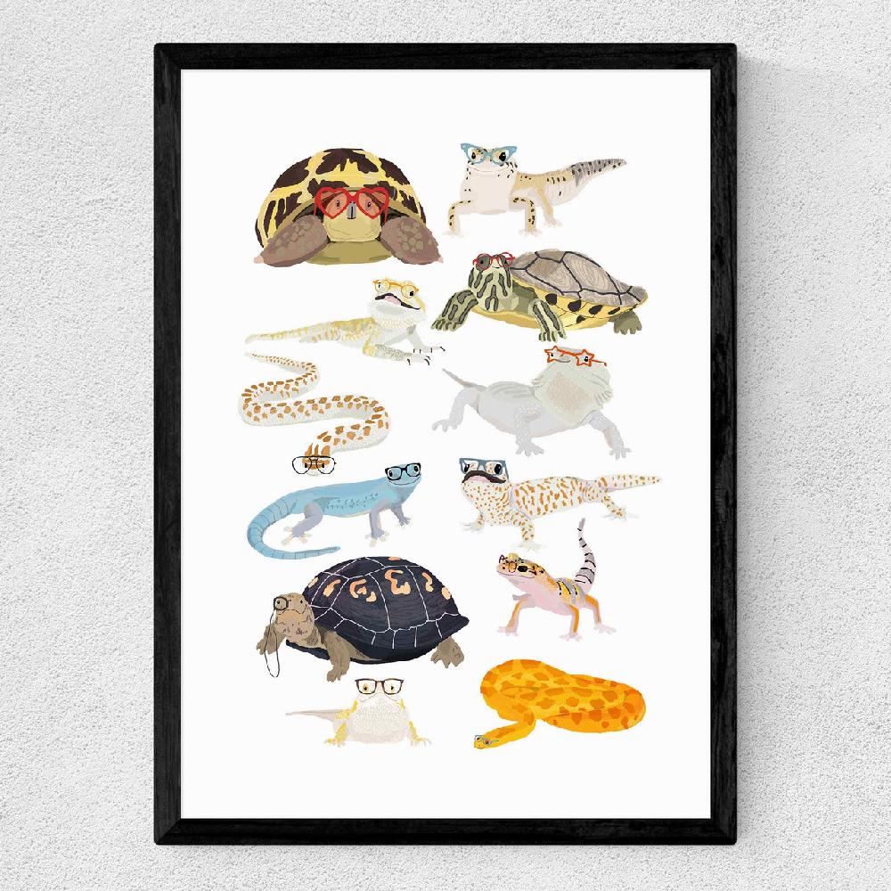 East End Prints Reptiles In Glasses