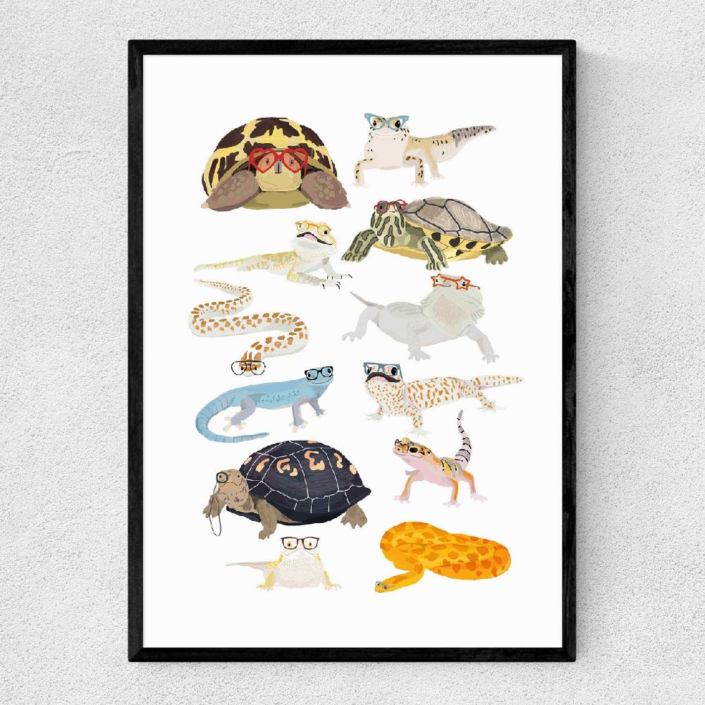 east end prints Reptiles in Glasses