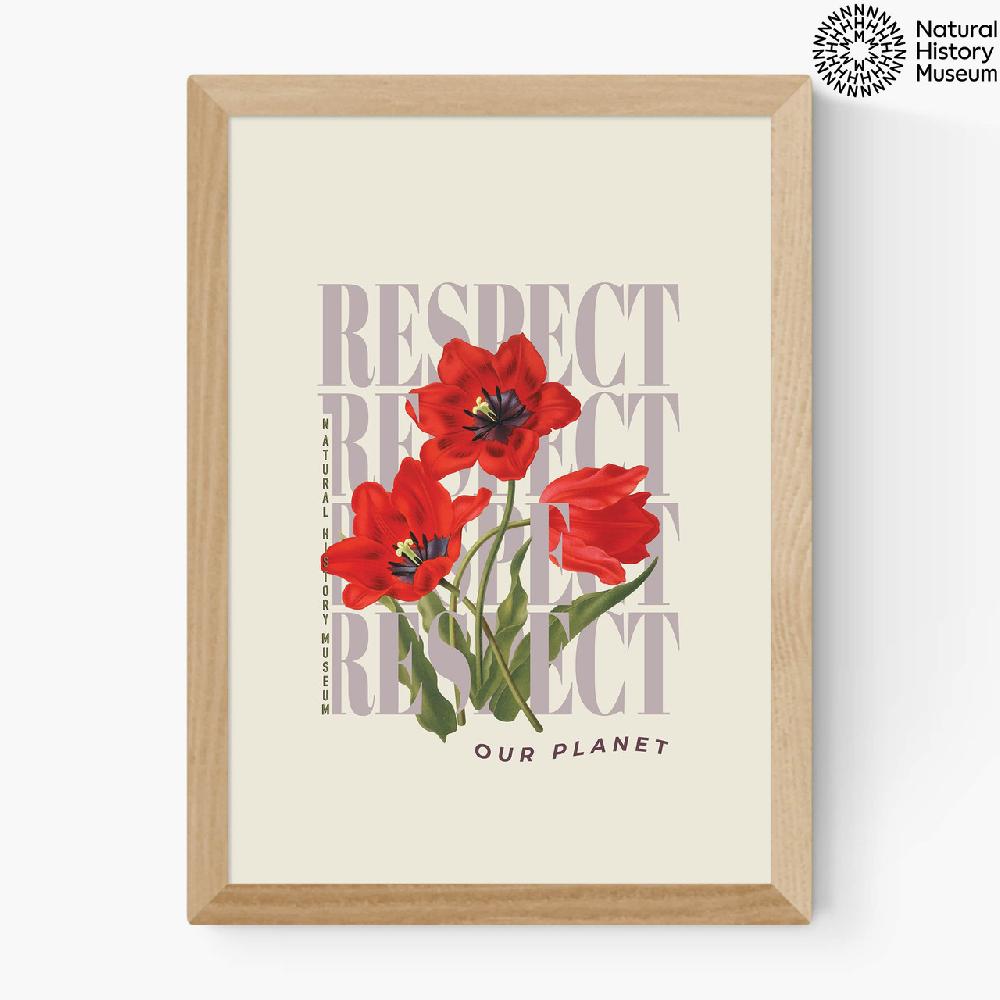 East End Prints Respect Red Flower