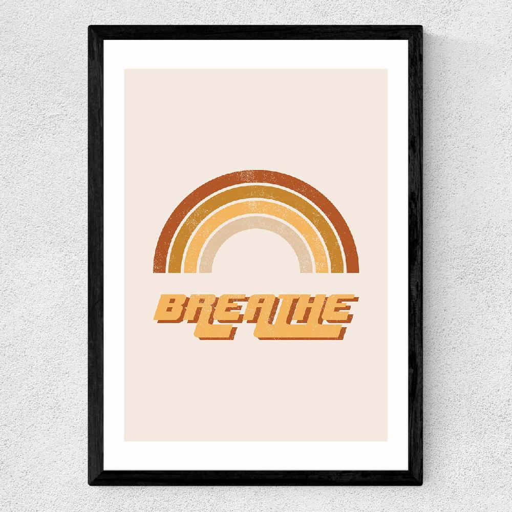East End Prints Retro Breathe Quote
