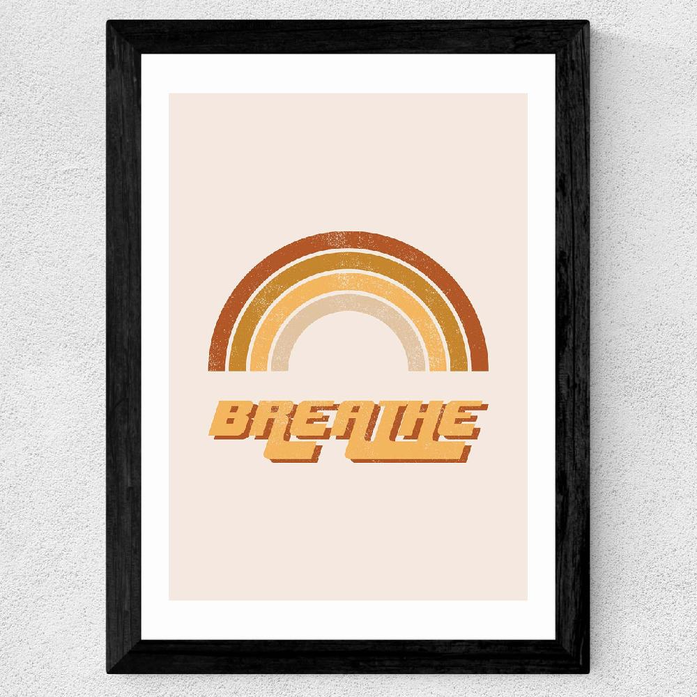 East End Prints Retro Breathe Quote