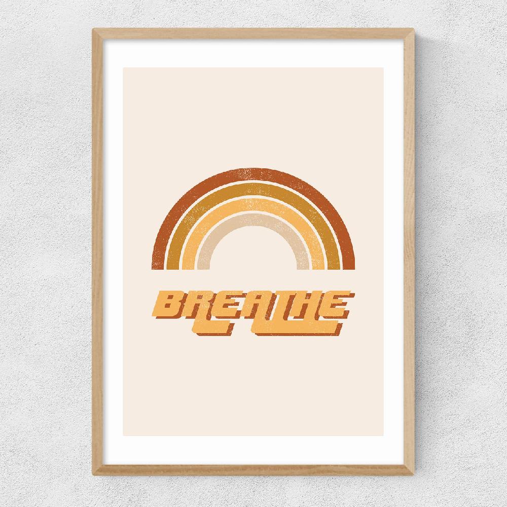 East End Prints Retro Breathe Quote