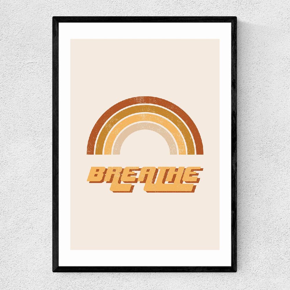 east end prints Retro Breathe Quote