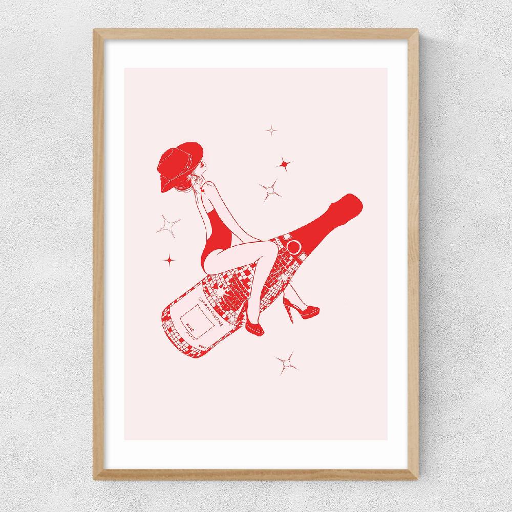 East End Prints Retro Champagne