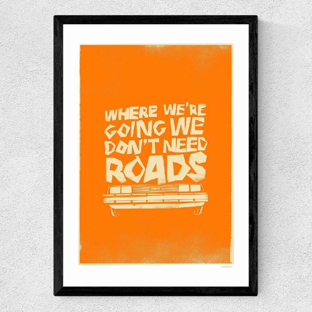 East End Prints Retro Delorean - Back To The Future