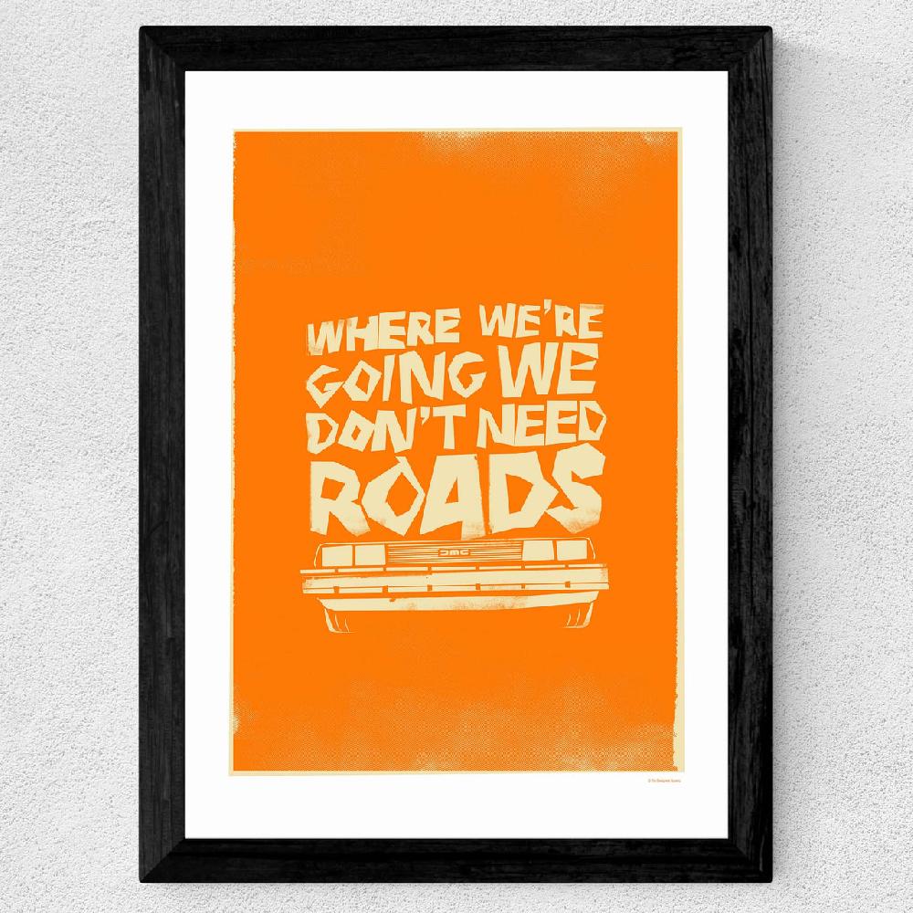 East End Prints Retro Delorean - Back To The Future