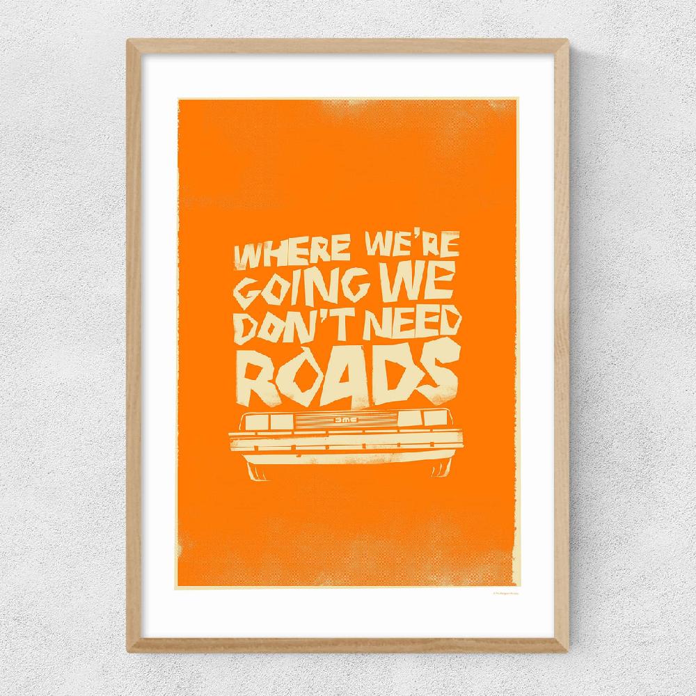 East End Prints Retro Delorean - Back To The Future