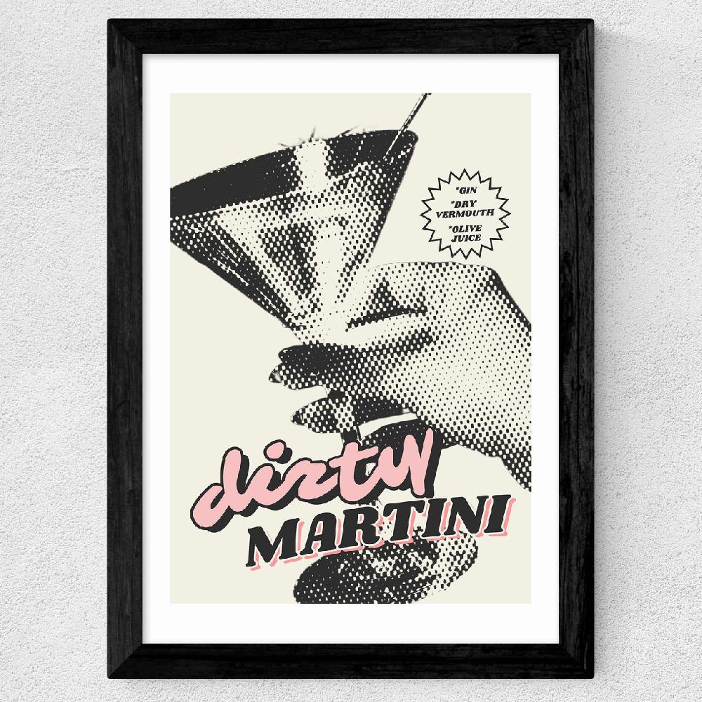East End Prints Retro Dirty Martini