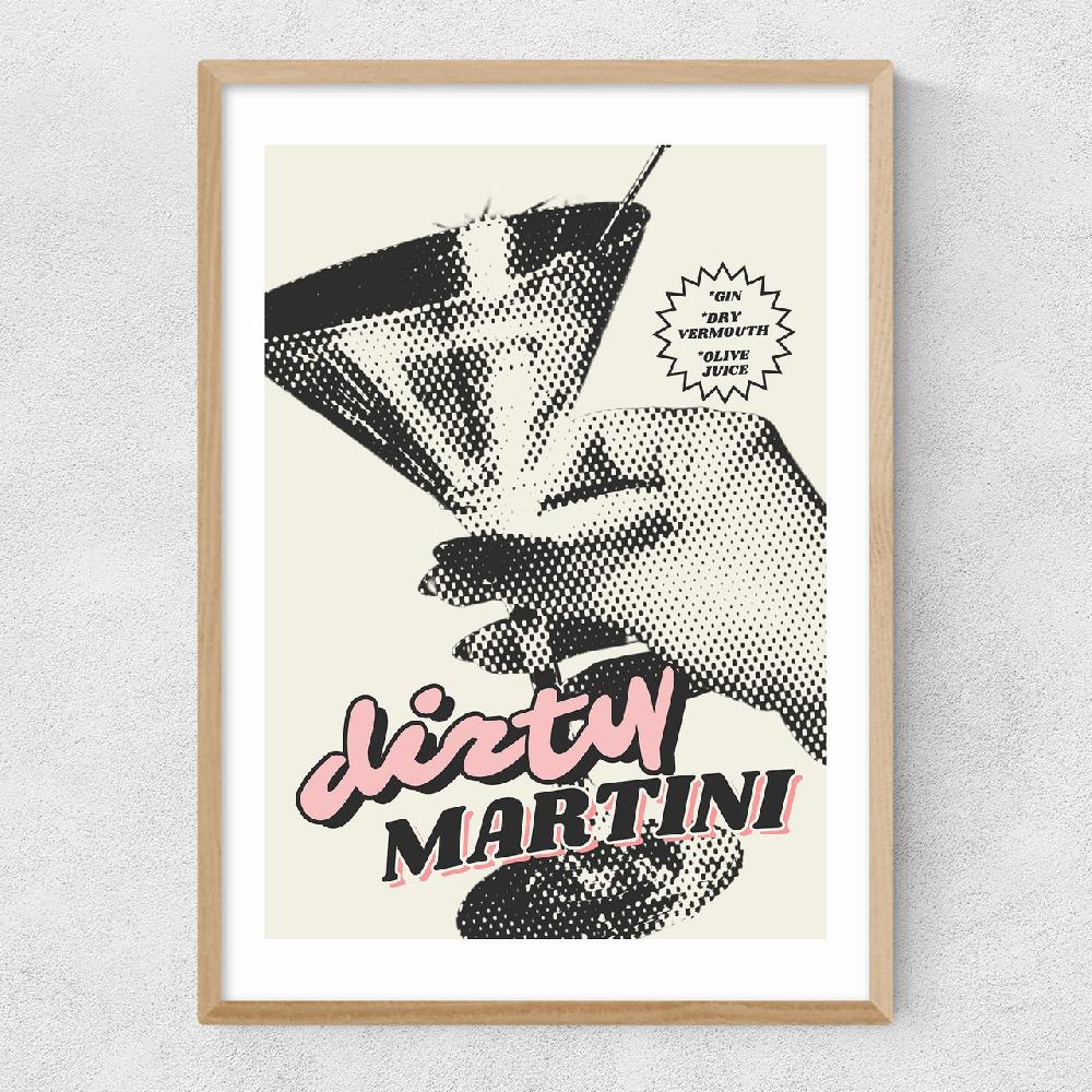 East End Prints Retro Dirty Martini
