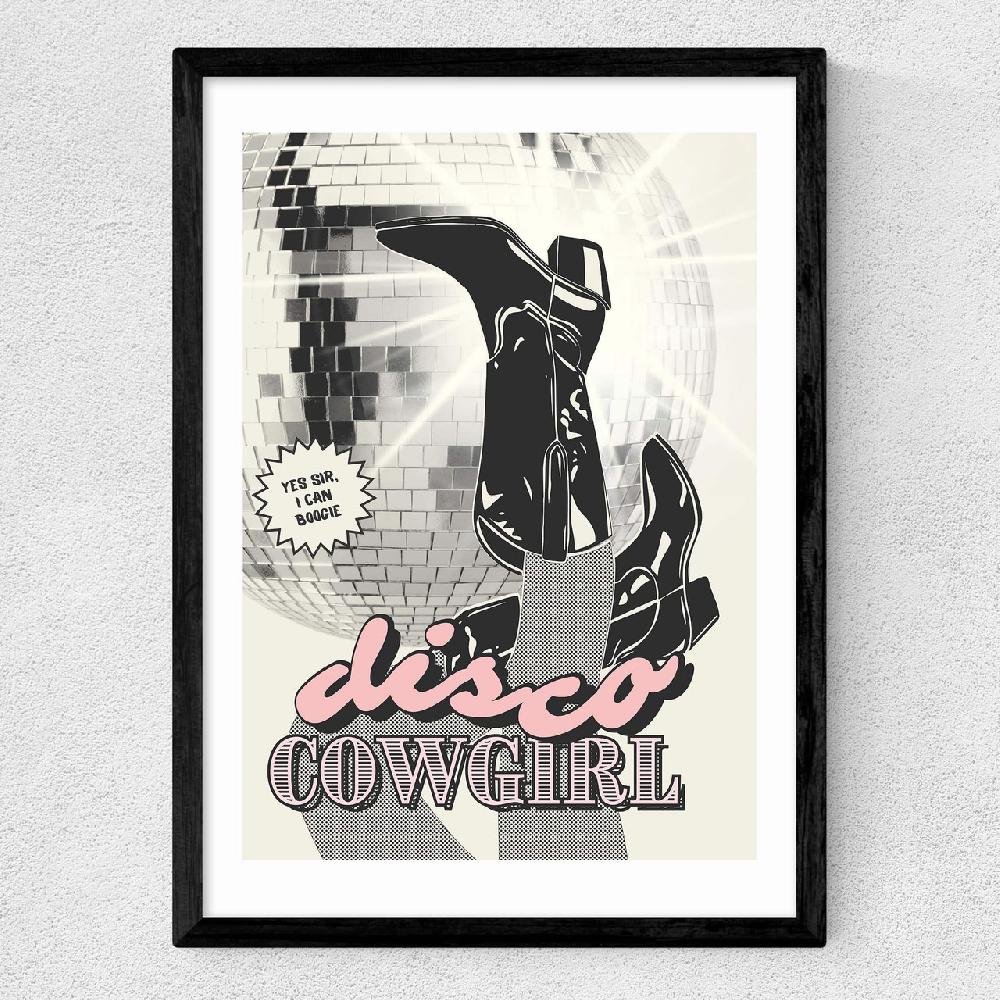 East End Prints Retro Disco Cowgirl