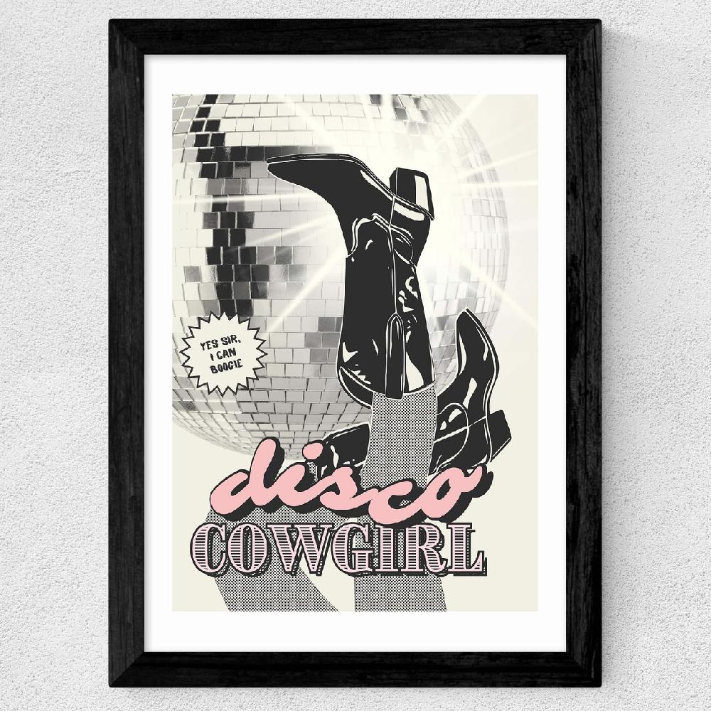East End Prints Retro Disco Cowgirl