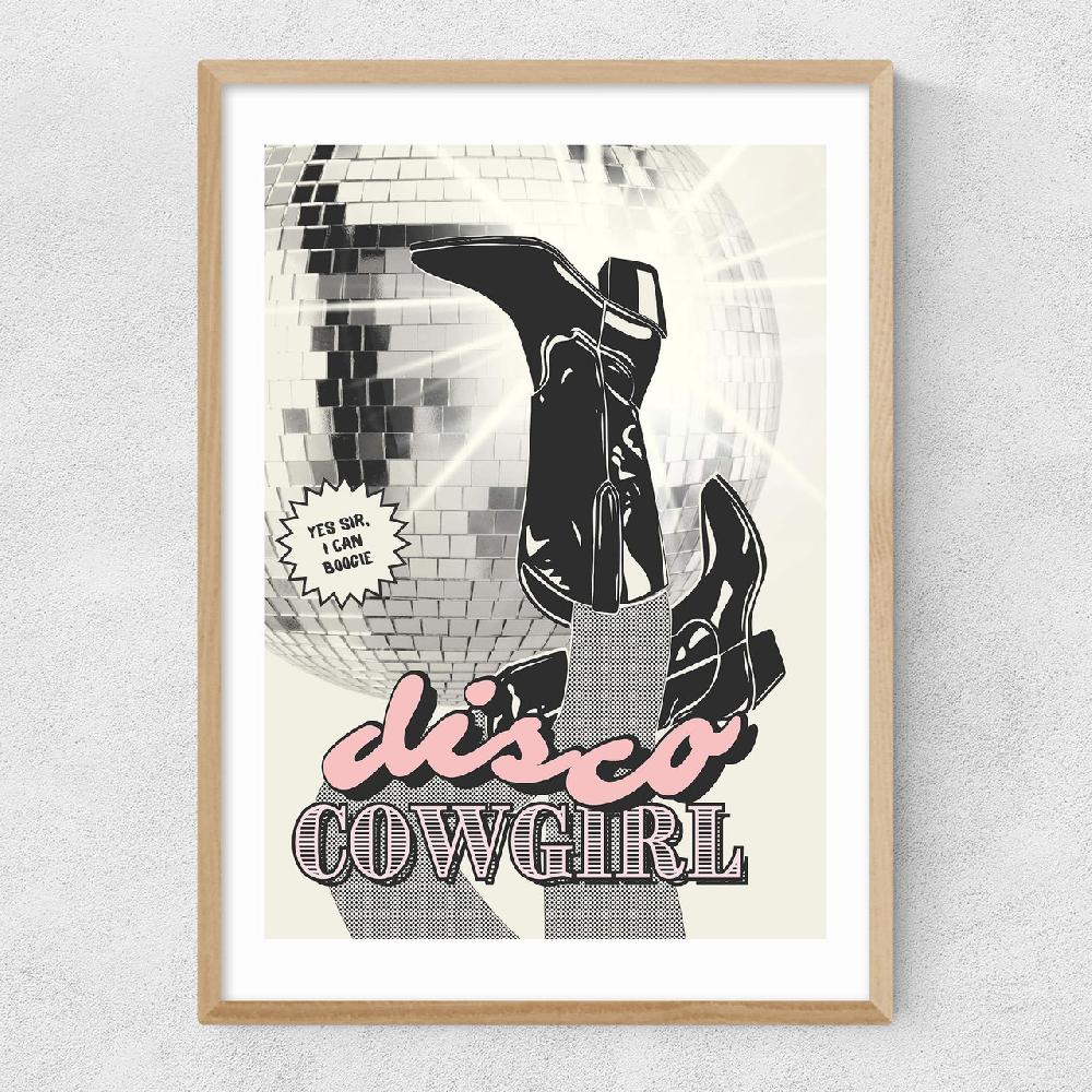 East End Prints Retro Disco Cowgirl