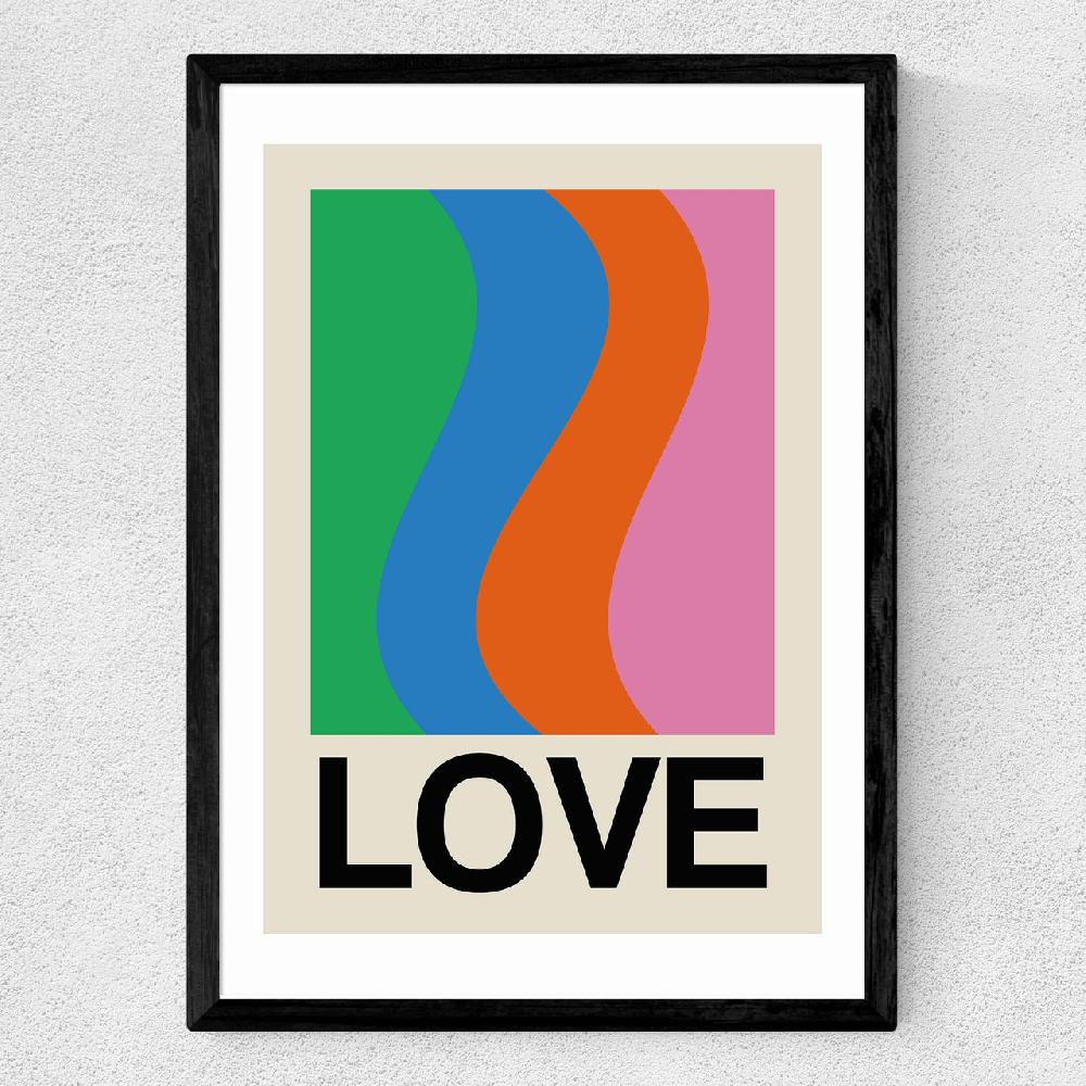 East End Prints Retro Stripe LOVE Wave Gala