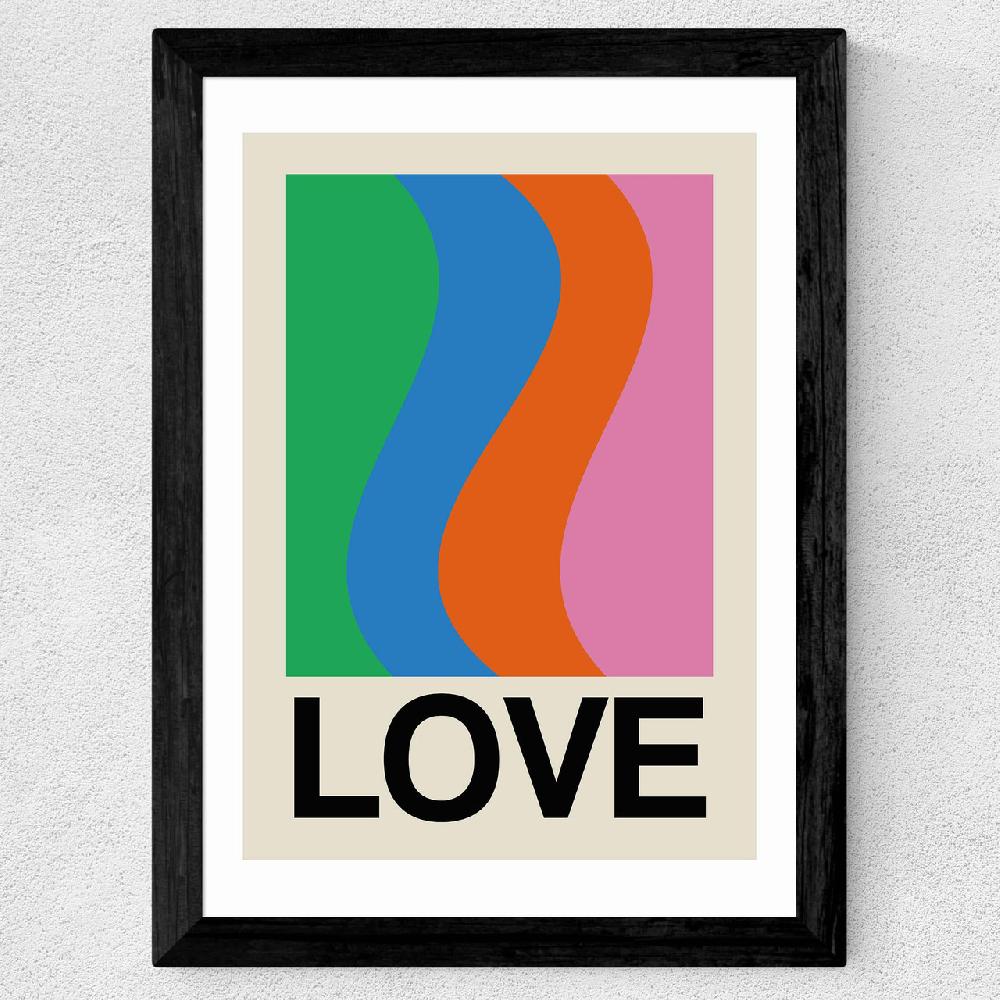 East End Prints Retro Stripe LOVE Wave Gala