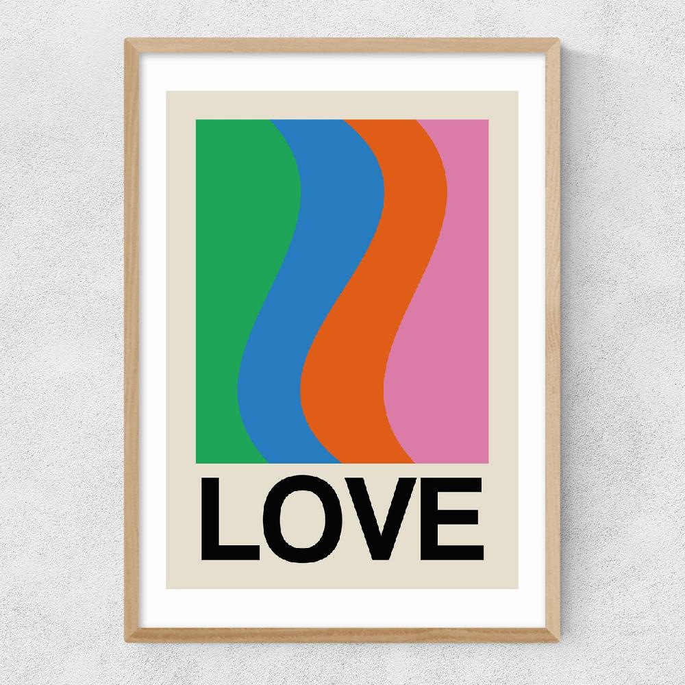 East End Prints Retro Stripe LOVE Wave Gala
