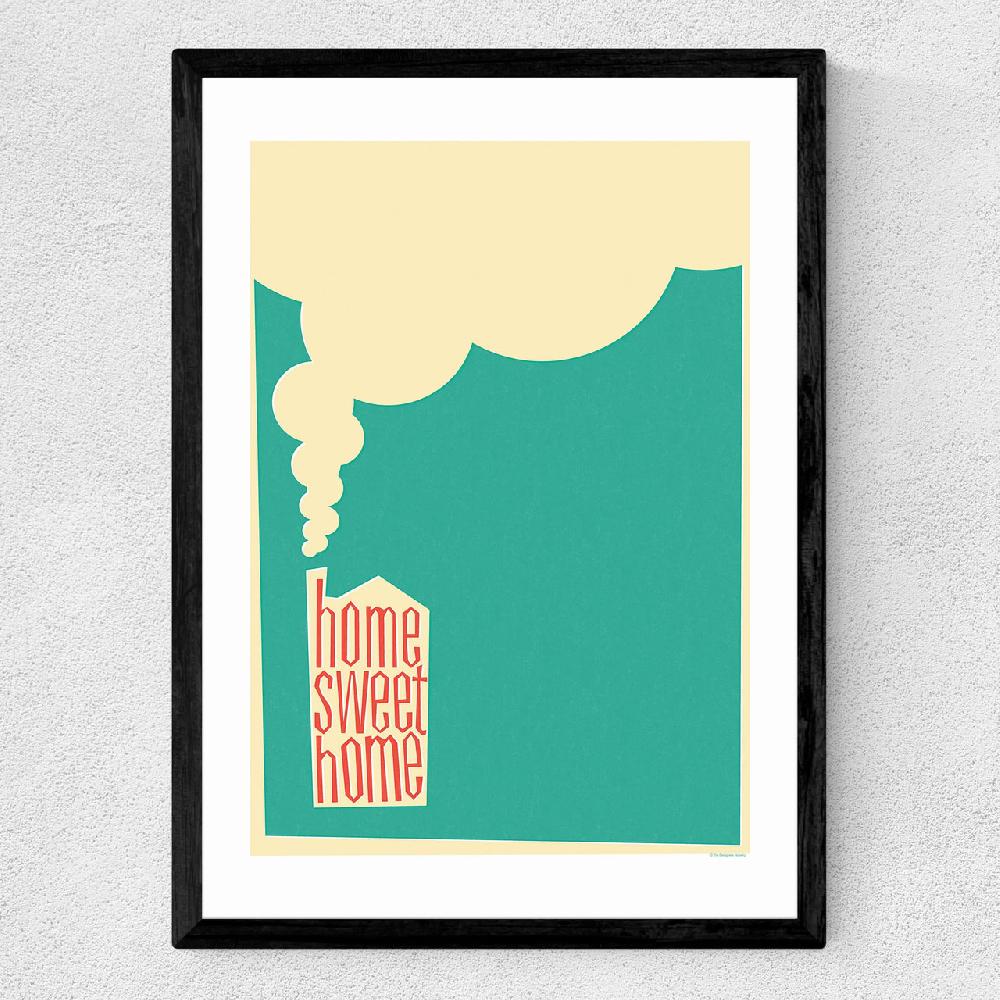 East End Prints Retro Style Home Sweet Home