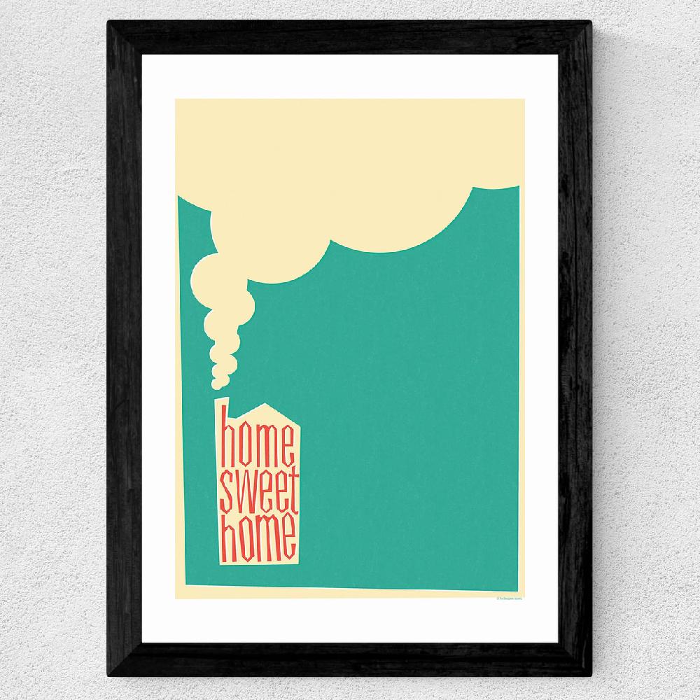 East End Prints Retro Style Home Sweet Home