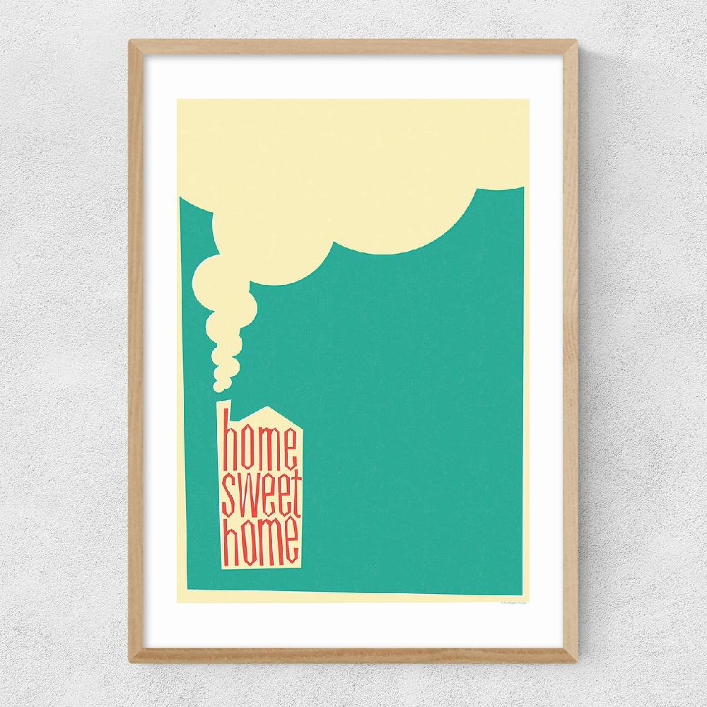 East End Prints Retro Style Home Sweet Home