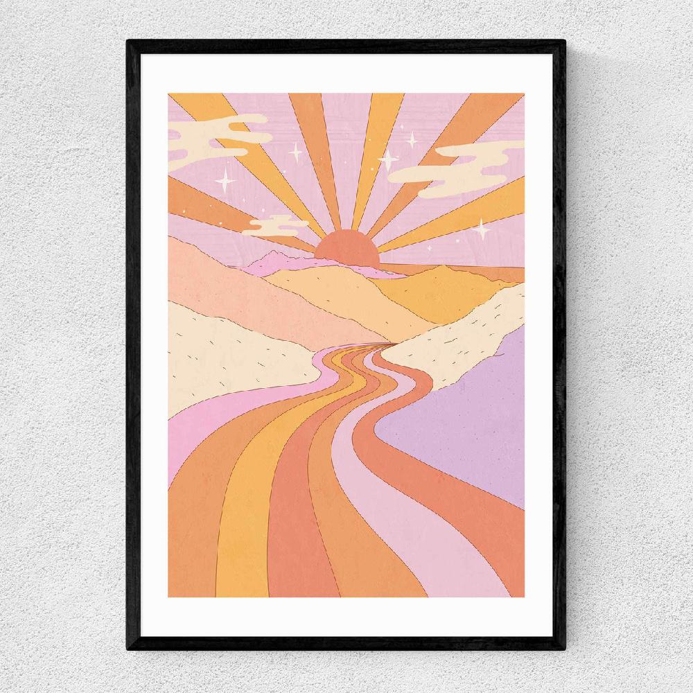 east end prints Retro Valley Landscape