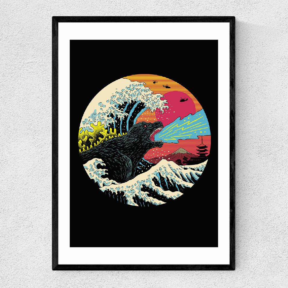 east end prints Retro Wave Kaiju