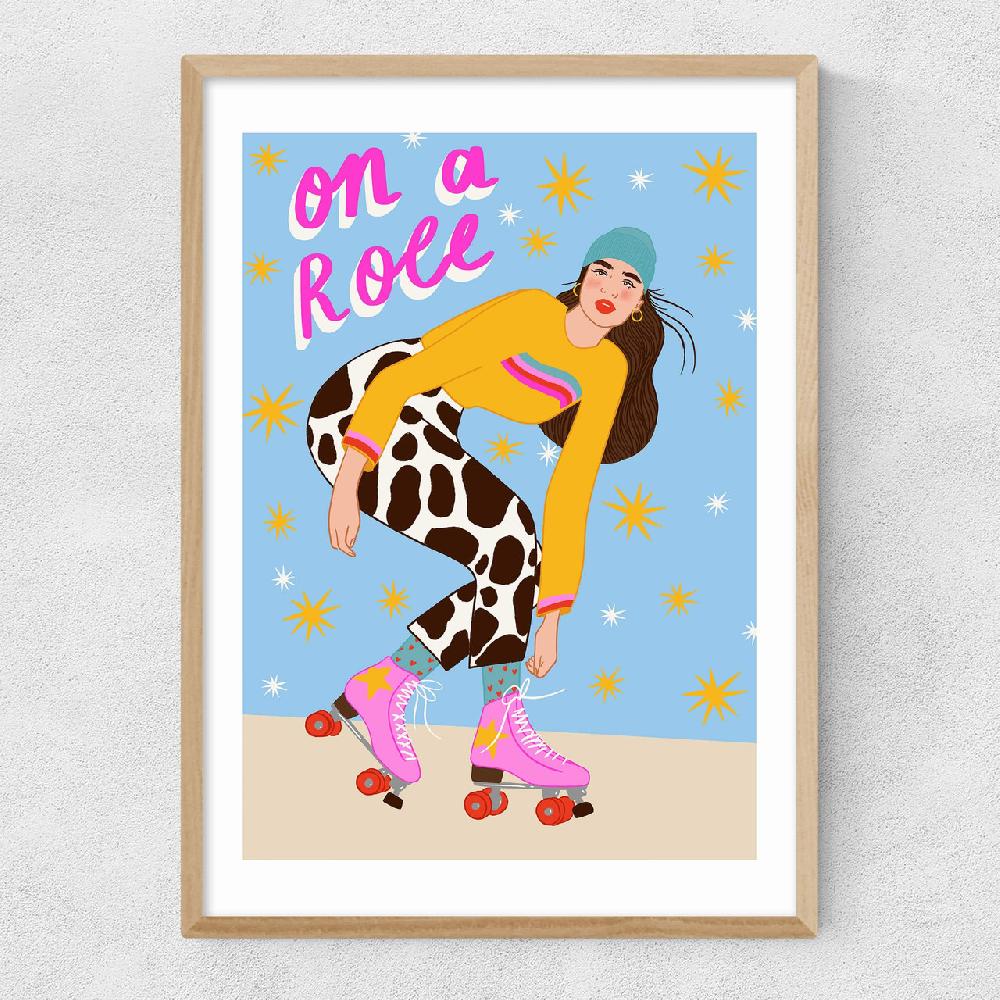 East End Prints Rollerskating Woman