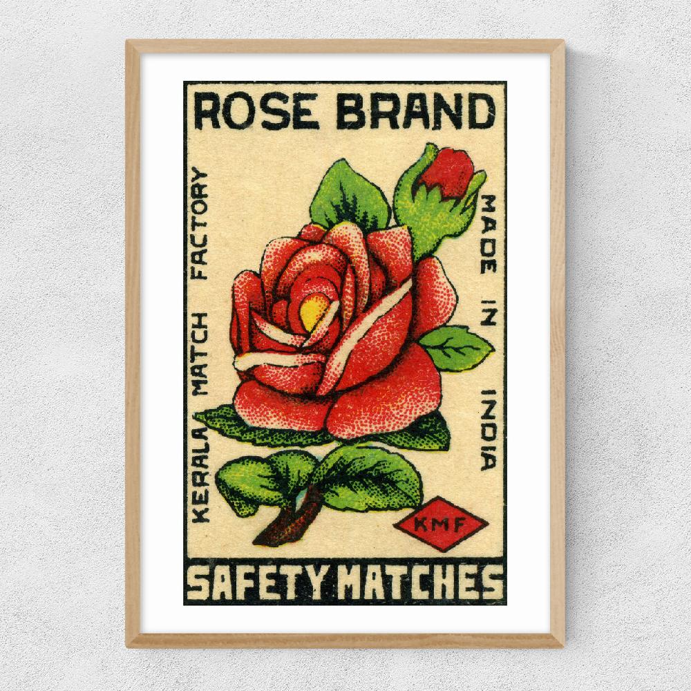 East End Prints Rose Brand Matchbox
