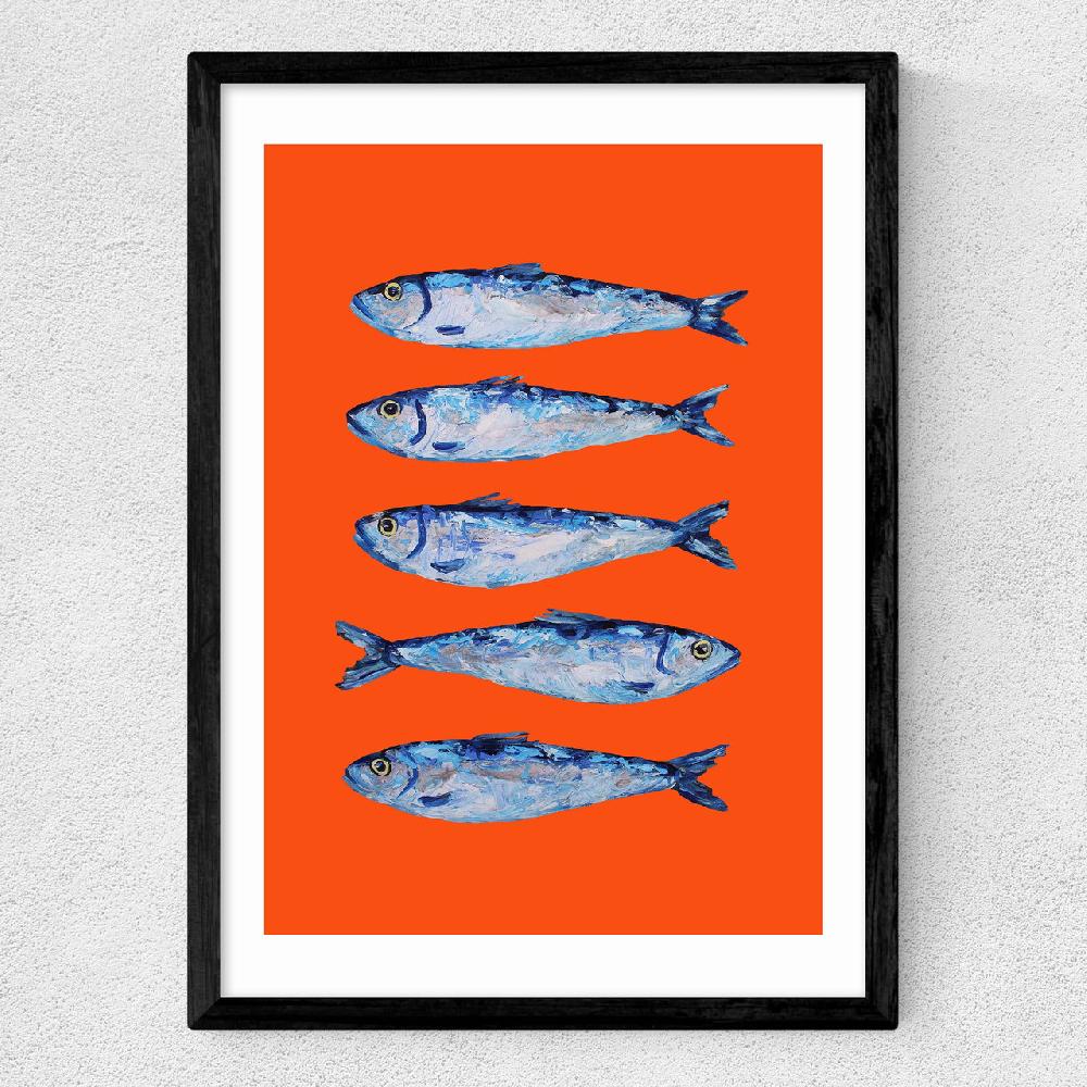 East End Prints Sardines Orange