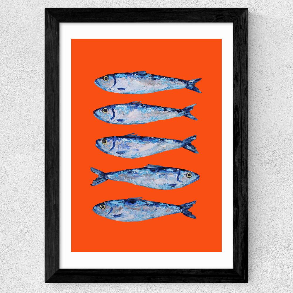 East End Prints Sardines Orange