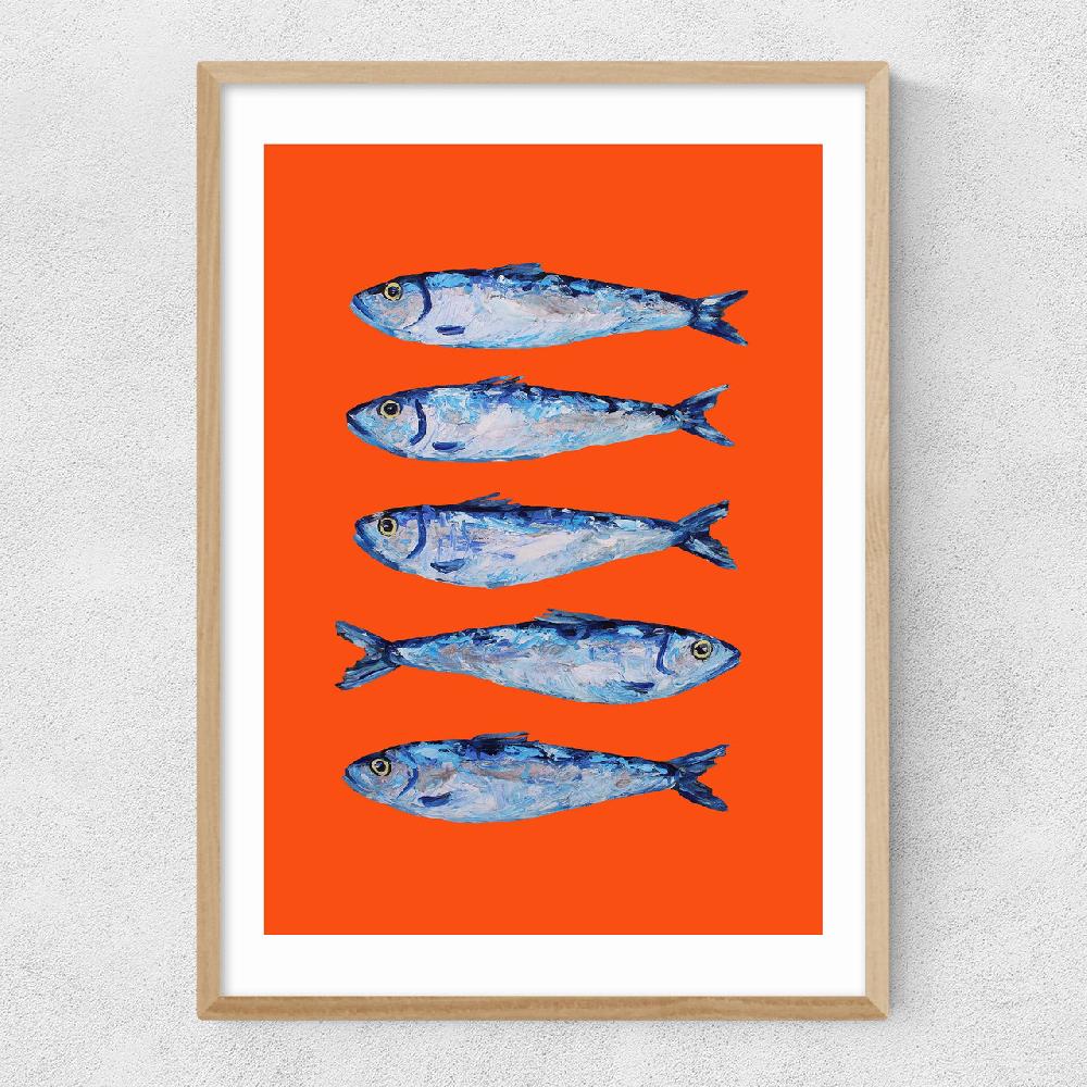 East End Prints Sardines Orange