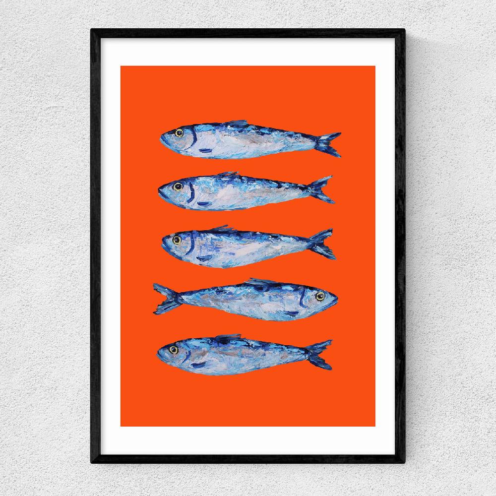 east end prints Sardines Orange