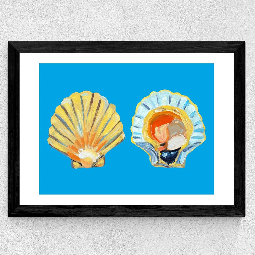 East End Prints Scallops On Blue