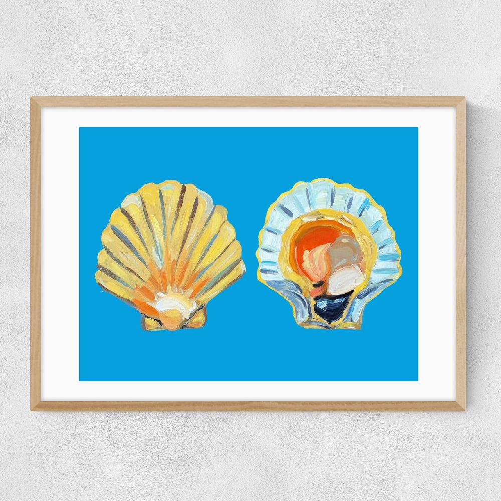 East End Prints Scallops On Blue