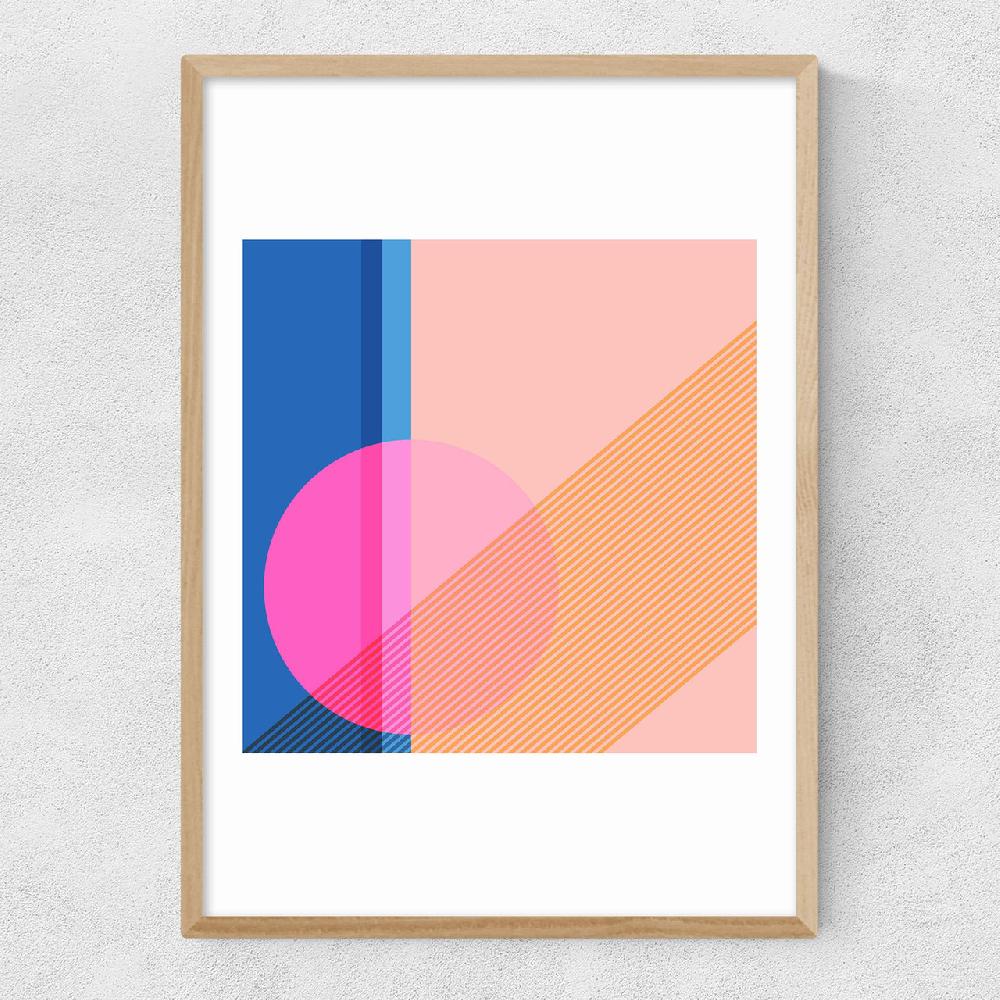 East End Prints Shapes In Pink And Blue