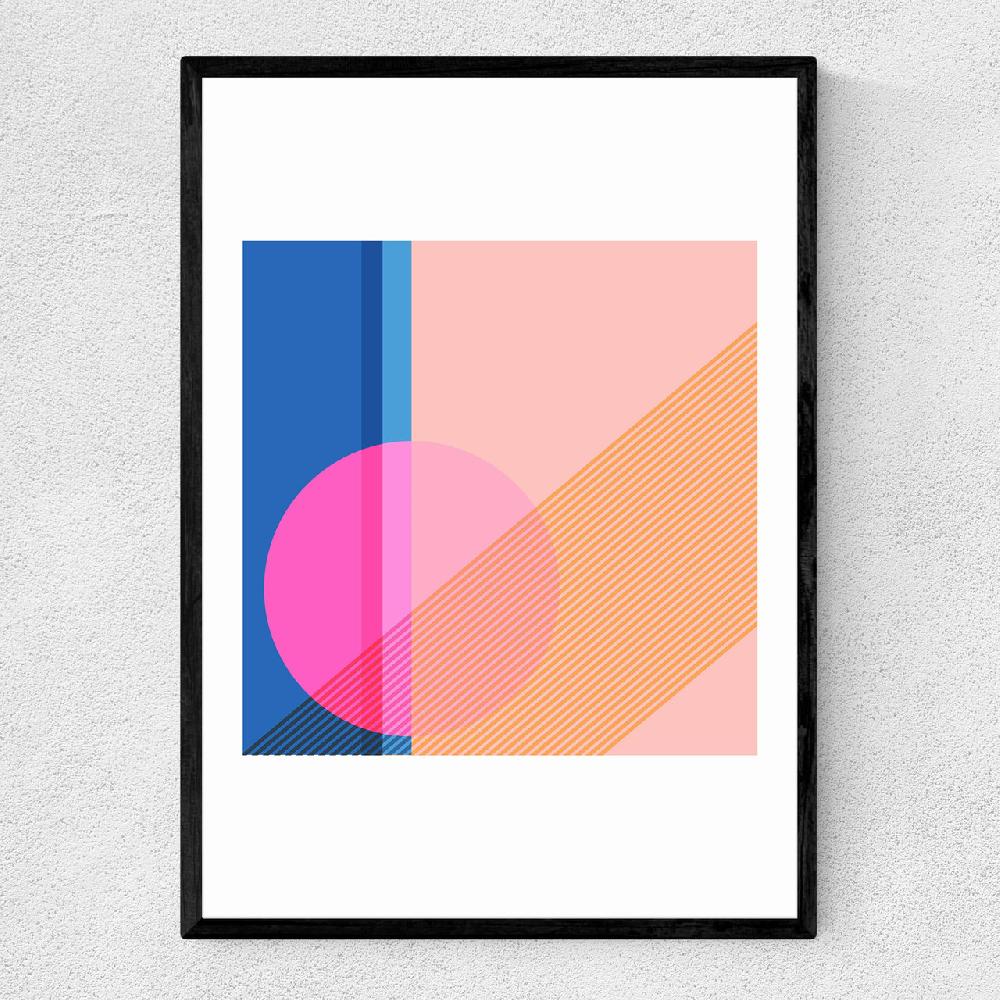 east end prints Shapes in Pink and Blue