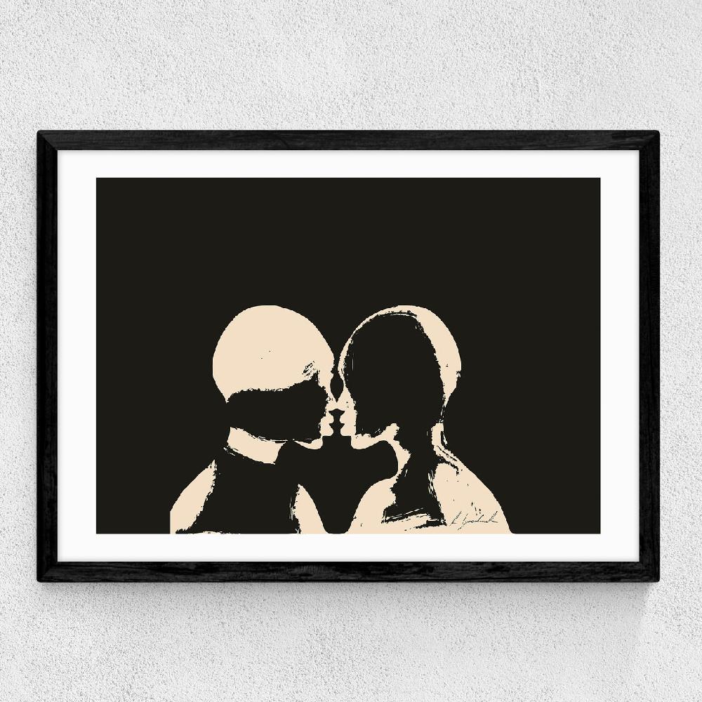 East End Prints Silhouette Lovers (Dark)
