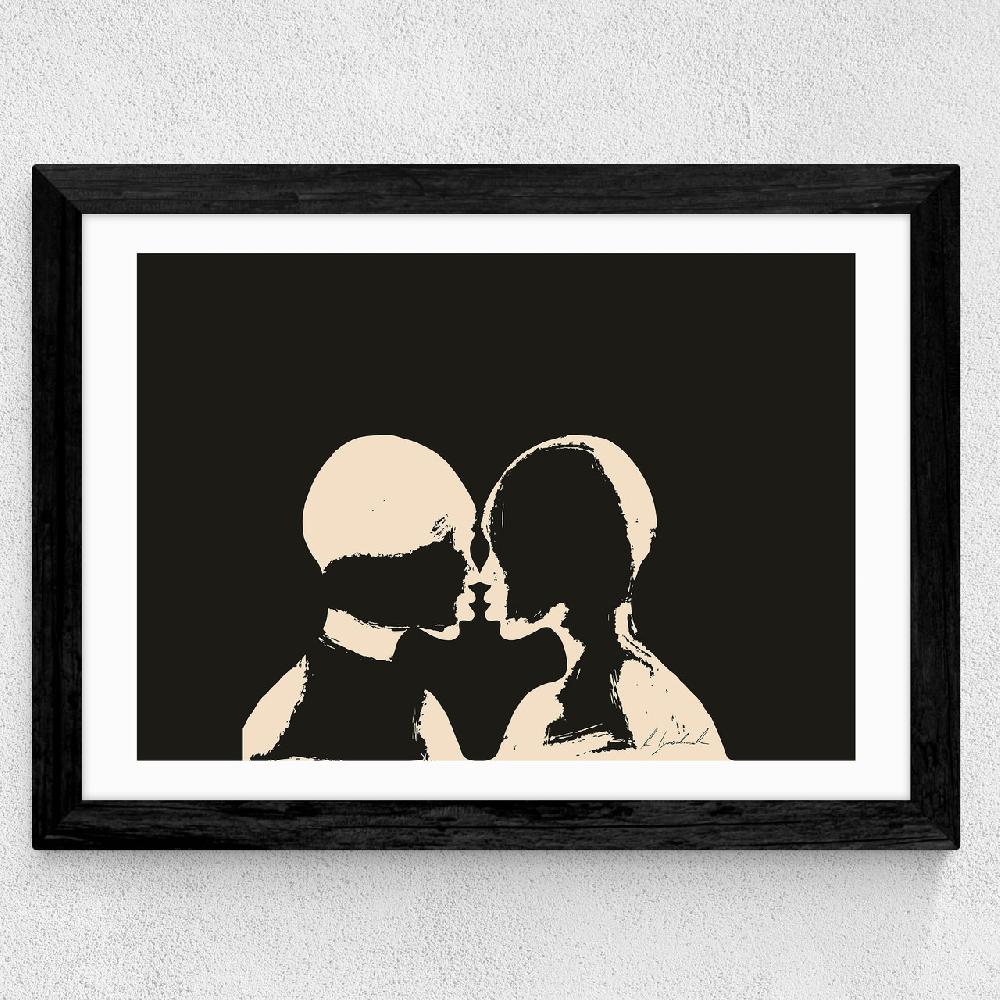 East End Prints Silhouette Lovers (Dark)