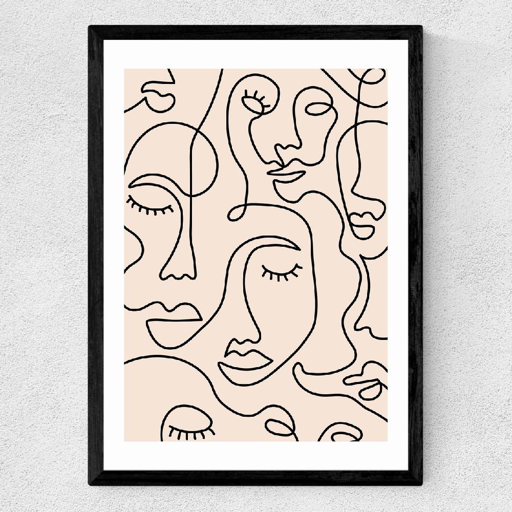 East End Prints Single Line Faces