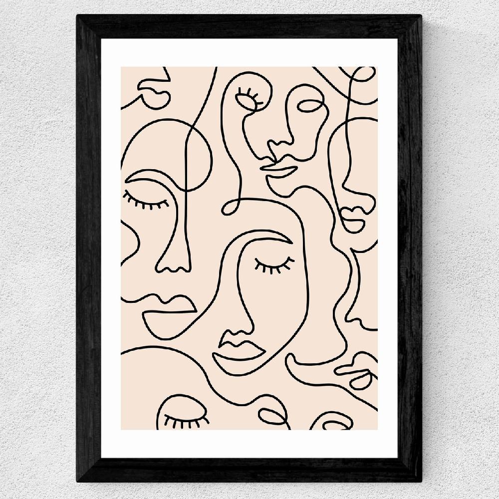 East End Prints Single Line Faces