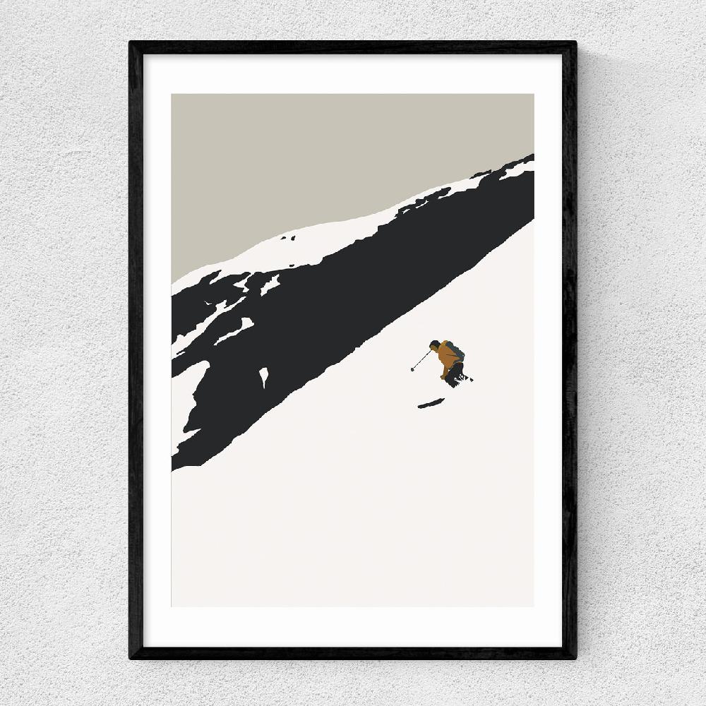 east end prints Skier on the Slopes